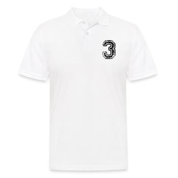 3 - Nummer - Männer Poloshirt - Weiß - Vorne - Kai (181cm)
