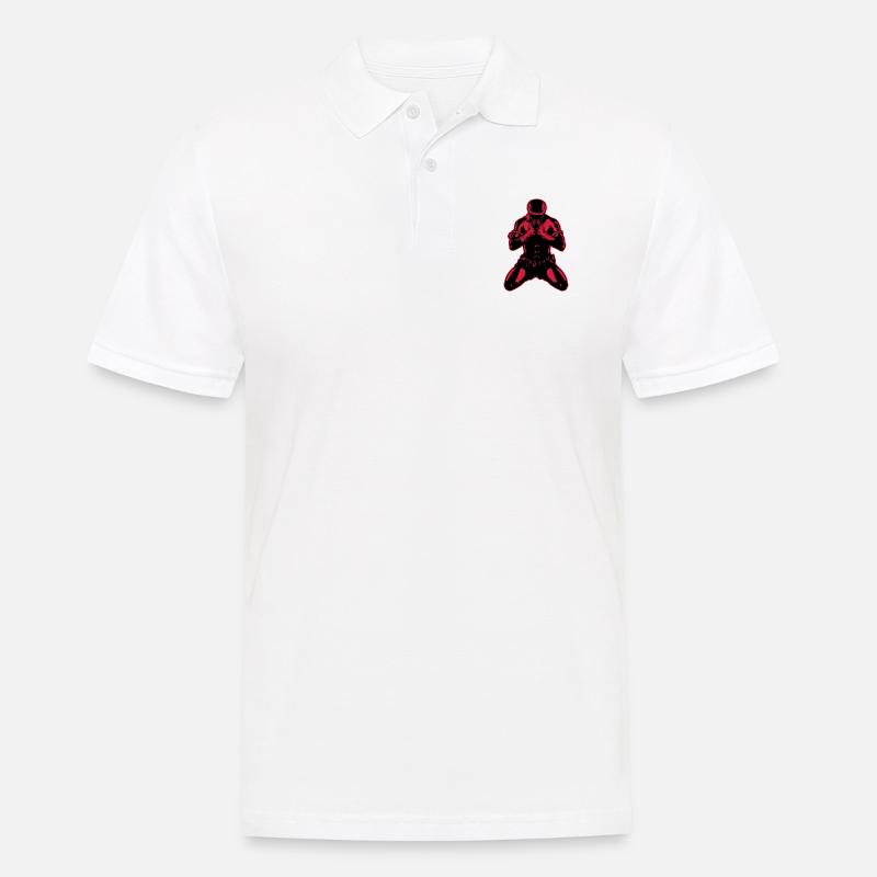 muay_thai_fighter04b - Männer Poloshirt - Weiß