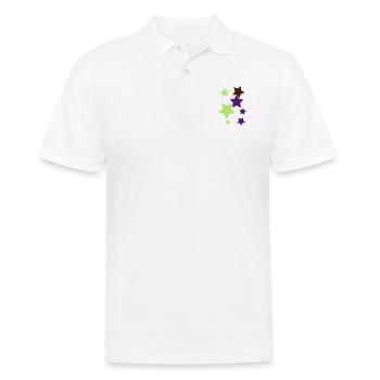 Sterne - Männer Poloshirt - Weiß - Vorne - Kai (181cm)