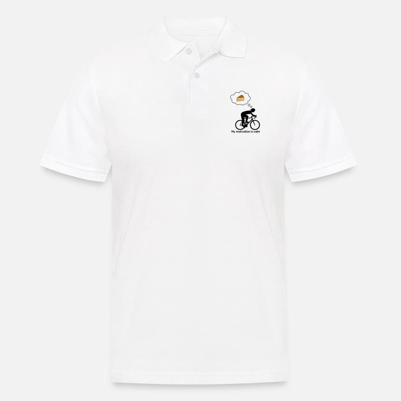 My motivation is cake - Männer Poloshirt - Weiß