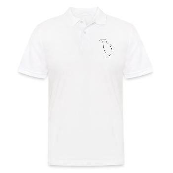 Penguin Line Art - Minimalist - Men's Polo Shirt - white - Front - Kai (181cm)