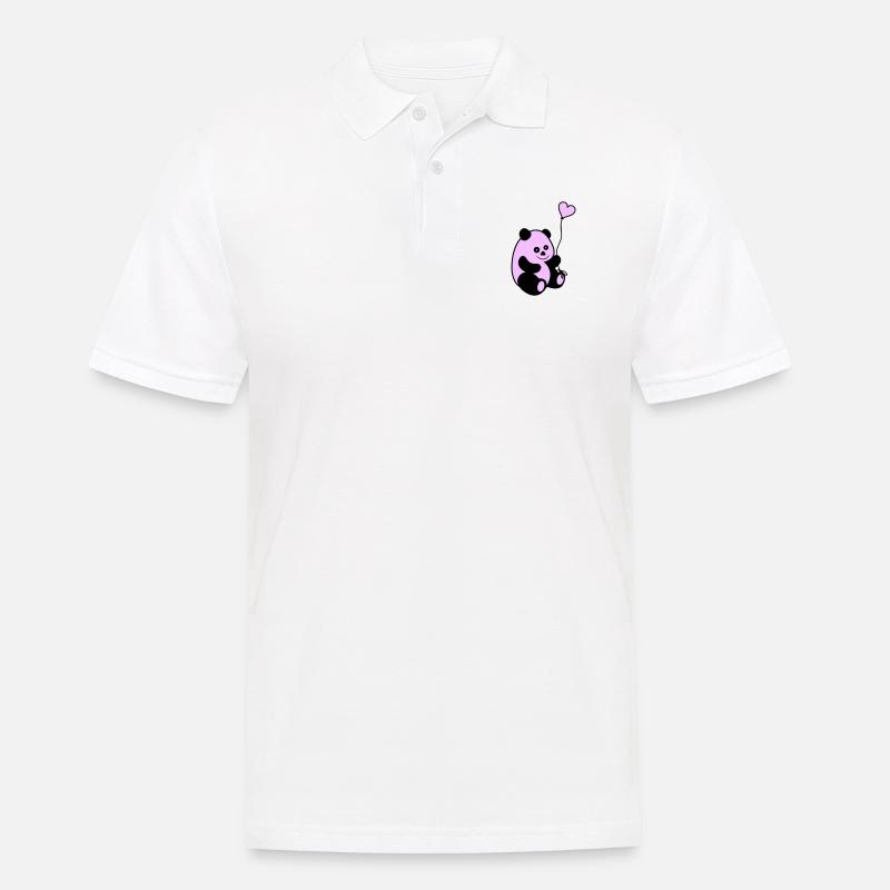 panda love - Männer Poloshirt - Weiß
