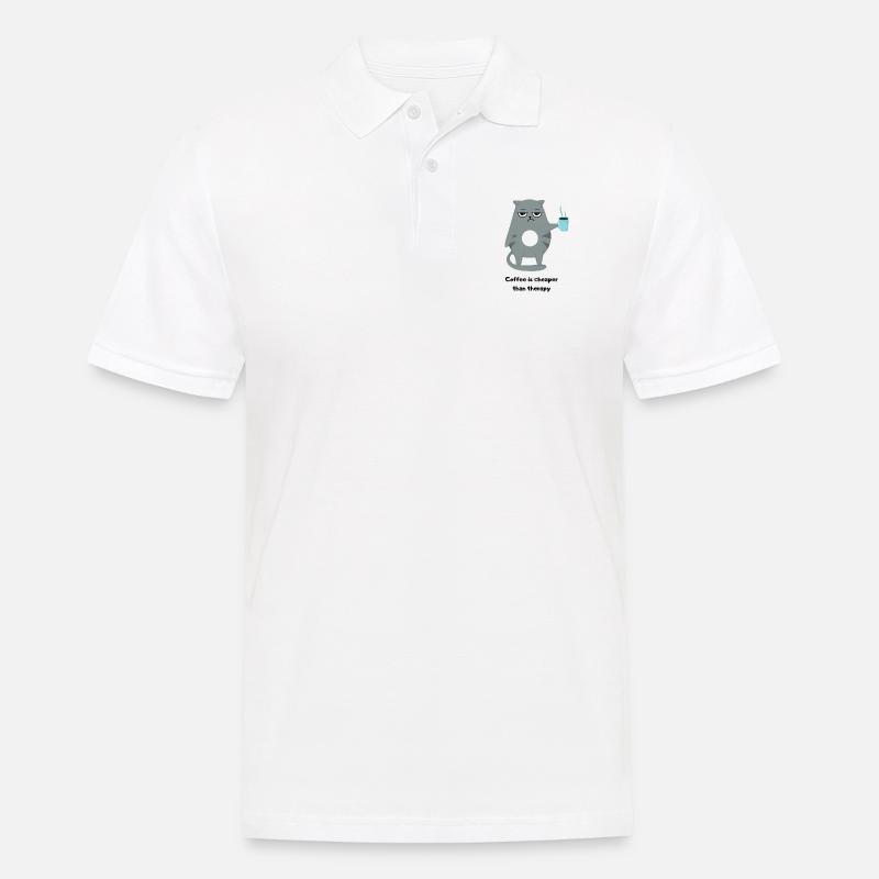 Coffee is cheaper - Männer Poloshirt - Weiß