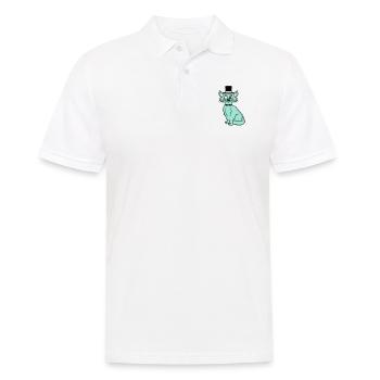 Sir Cat Gentleman Chapeau haut de forme Monocle Rich Gentleman - Polo Homme - blanc - Devant - Kai (181cm)