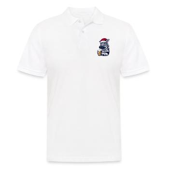 Zebra Weihnachten Bier - Männer Poloshirt - Weiß - Vorne - Kai (181cm)