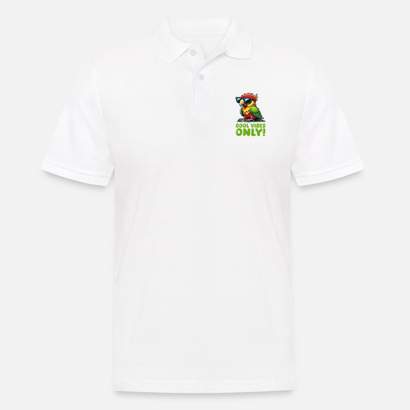 papagei sonnenbrille comic - Männer Poloshirt - Weiß