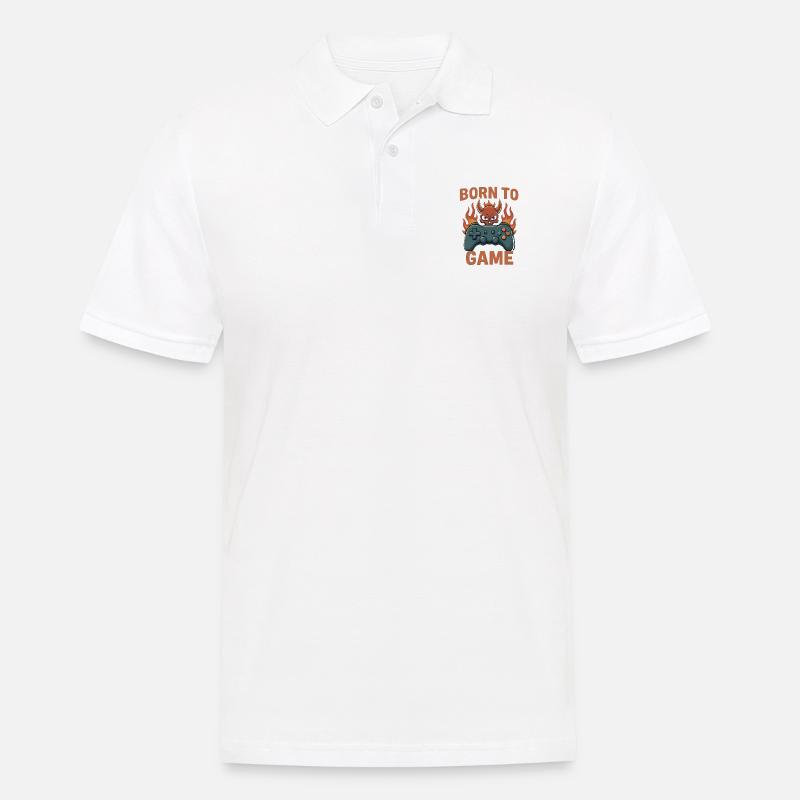 Born to Game – Fire Skull Controller - Men's Polo Shirt - white