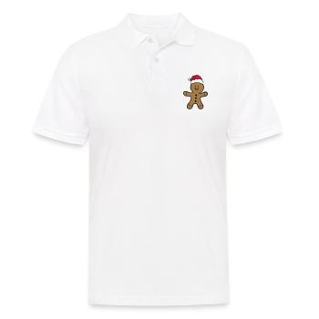 lebkuchenmann 002 - Männer Poloshirt - Weiß - Vorne - Kai (181cm)