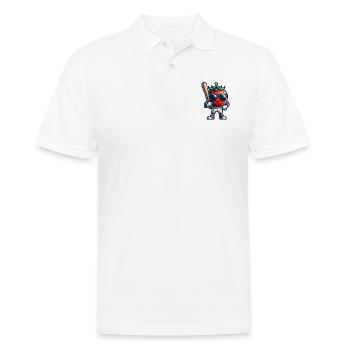 Erdbeer-Baseballspieler mit Schläger - Männer Poloshirt - Weiß - Vorne - Kai (181cm)