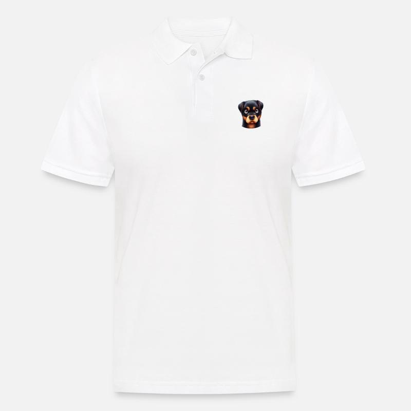 Charmanter Rottweiler-Blick - Männer Poloshirt - Weiß