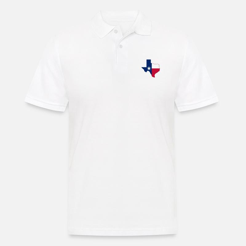 Texas map - Männer Poloshirt - Weiß