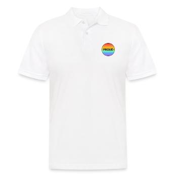 Stolzer LGBTQ-Pride-Regenbogen - Männer Poloshirt - Weiß - Vorne - Kai (181cm)