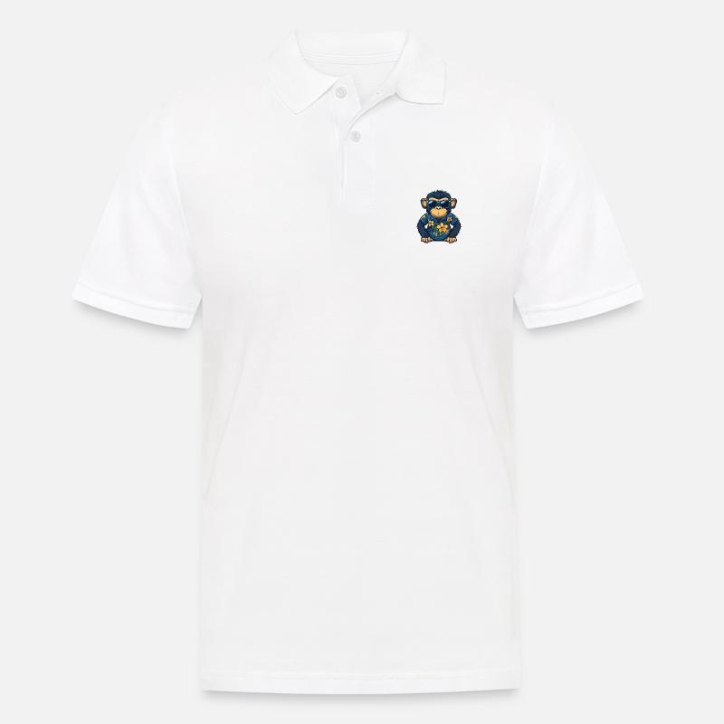 Affe Comic Cool Sommer - Männer Poloshirt - Weiß
