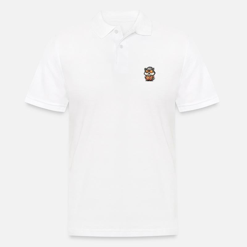 Igel Comic Cool Sommer - Männer Poloshirt - Weiß