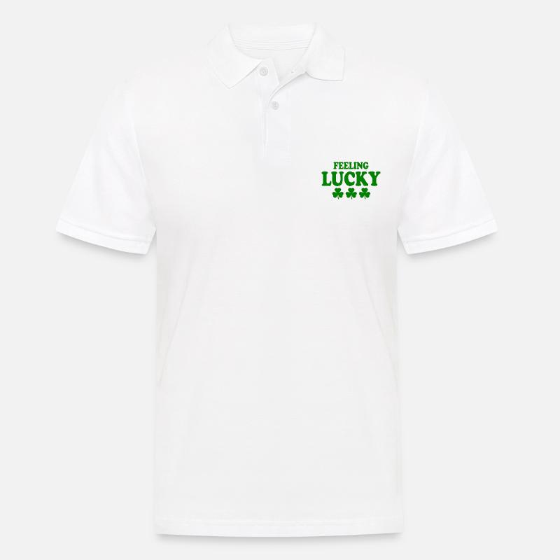 feeling lucky - Männer Poloshirt - Weiß