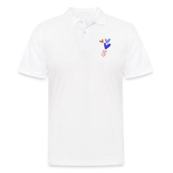 ALLES GUTE ZUM GEBURTSTAG. ALLES GUTE ZUM GEBURTSTAG. JAHRESTAG. - Männer Poloshirt - Weiß - Vorne - Kai (181cm)