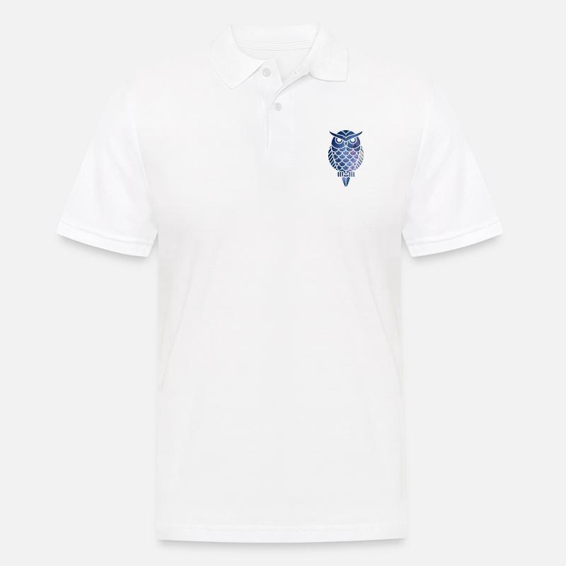 Eule Sterne - Männer Poloshirt - Weiß