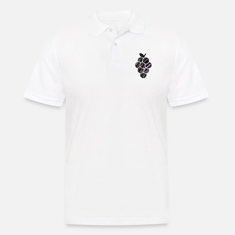 illustrierte Trauben - Männer Poloshirt - Weiß