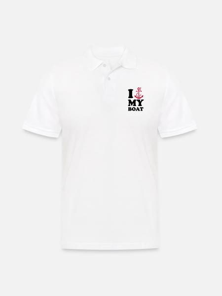 I love my boat - Men's Polo Shirt - white