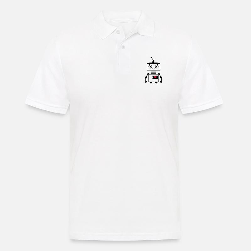 roboter_herz_2 - Polo Homme - blanc