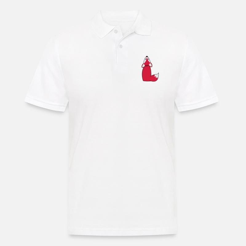fuchs - Männer Poloshirt - Weiß