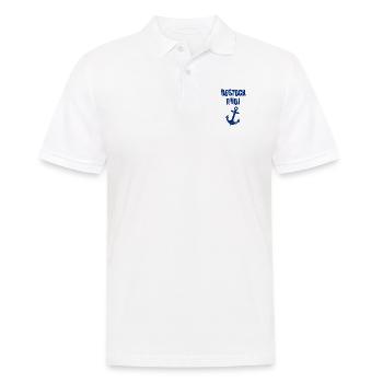 Rostock Ahoi vintage Spruch Seefahrer Küste - Männer Poloshirt - Weiß - Vorne - Kai (181cm)