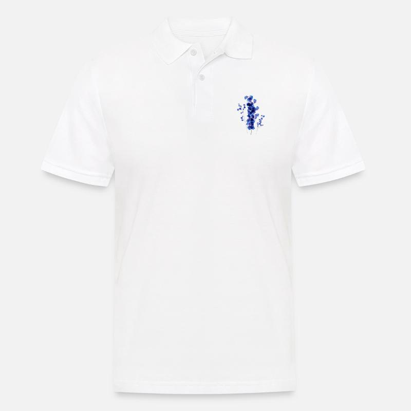 Delphinium Aquarellblume - Männer Poloshirt - Weiß