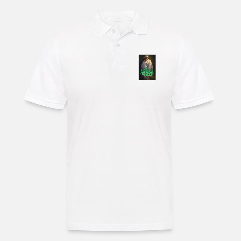 420 Pope - Männer Poloshirt - Weiß