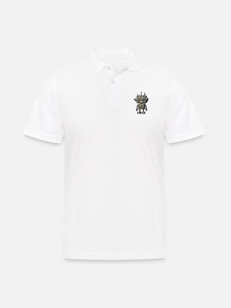 Spielzeugroboter Schaut verdutzt - Männer Poloshirt - Weiß