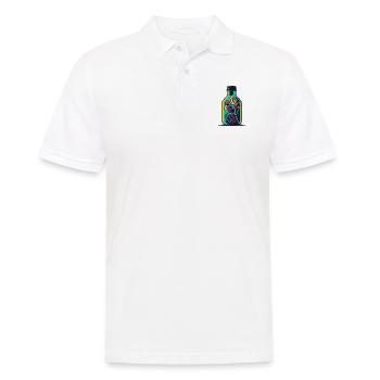 Flasche mit bunten Ranken - Männer Poloshirt - Weiß - Vorne - Kai (181cm)