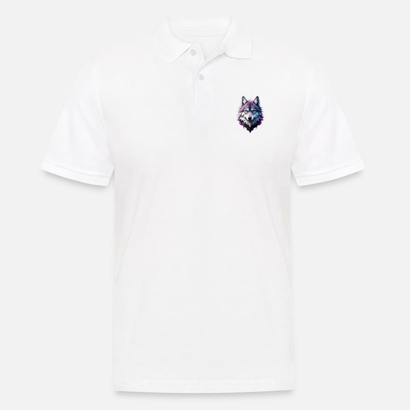 Wolf - Männer Poloshirt - Weiß