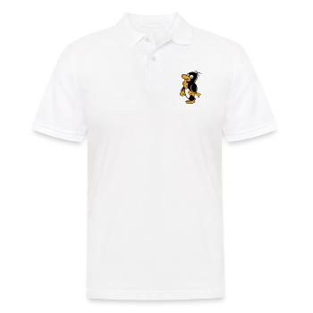 Penguin Eats Three Fish Caught Hunger Delicious - Men's Polo Shirt - white - Front - Kai (181cm)