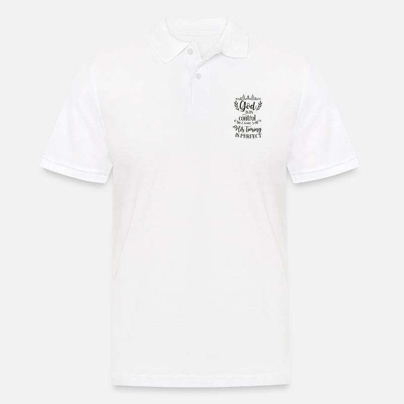 Jesus shirt - God is in control - Sort - Polo Homme - blanc