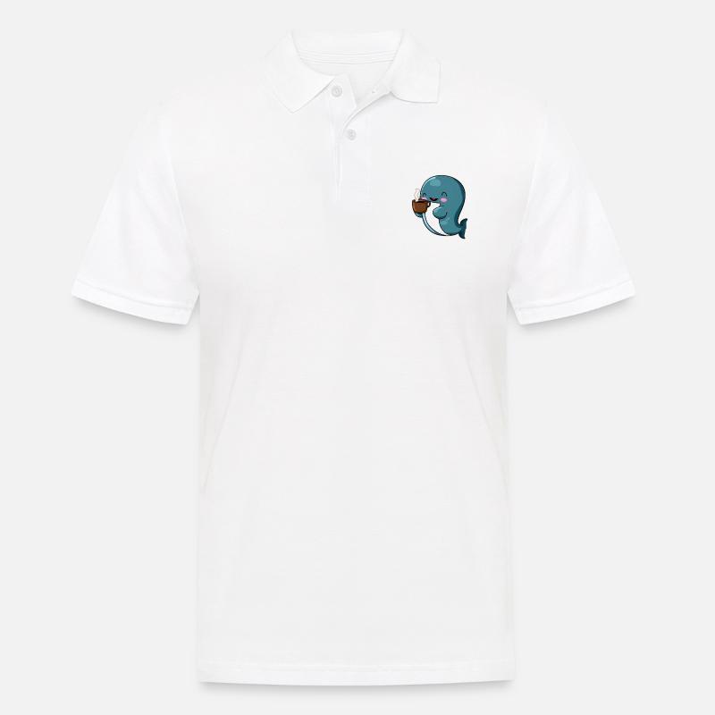 Kaffee Wal - Männer Poloshirt - Weiß