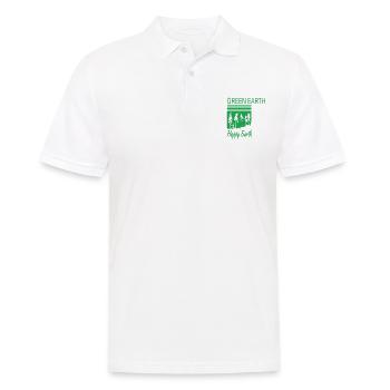 Green Earth Happy Earth Earth Protection Support - Men's Polo Shirt - white - Front - Kai (181cm)