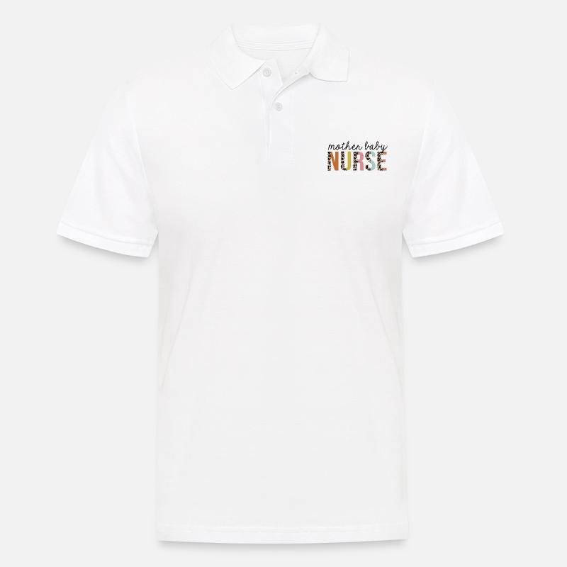 Mutter-Kind-Krankenschwester Leopard Print Registered RN - Männer Poloshirt - Weiß