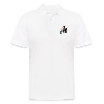 Cooler Biker-Biber Mit Sonnenbrille Auf Motorrad - Männer Poloshirt - Weiß - Vorne - Kai (181cm)
