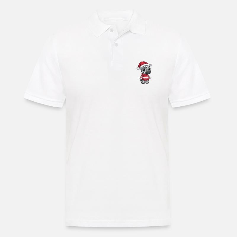 Zebra Weihnachten Comic - Männer Poloshirt - Weiß