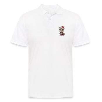 Bande dessinée de Noël loup - Polo Homme - blanc - Devant - Kai (181cm)