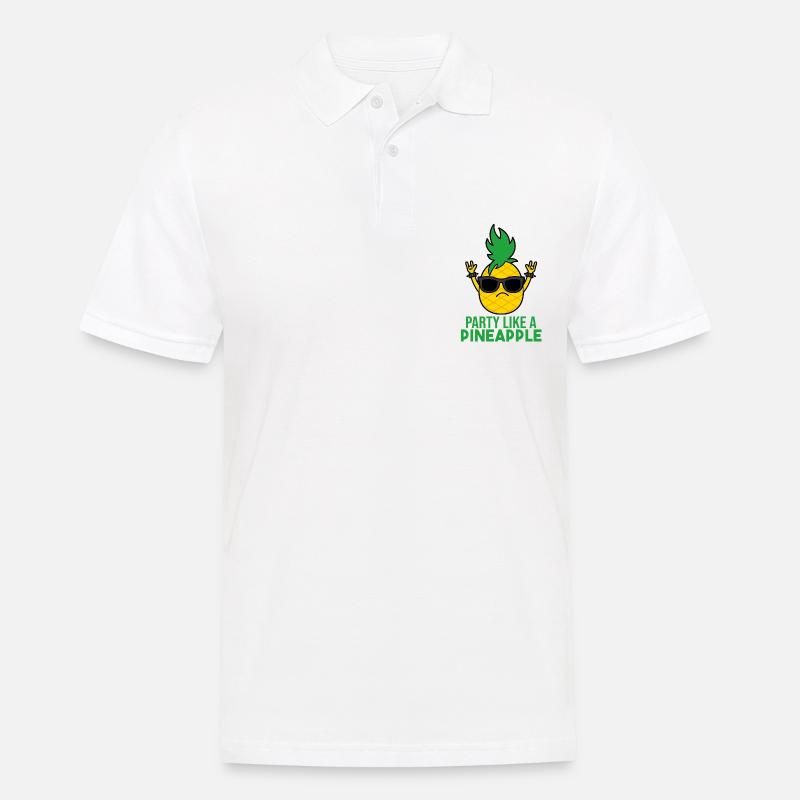 PARTY LIKE A PINEAPPLE - Männer Poloshirt - Weiß