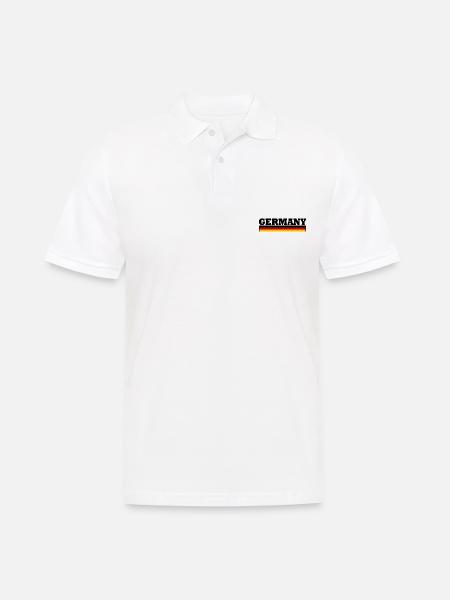 Deutschland Flagge - Germany - Männer Poloshirt - Weiß