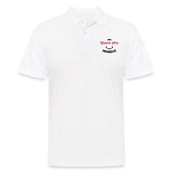 Cadeau drôle grand-père heureux - Polo Homme - blanc - Devant - Kai (181cm)