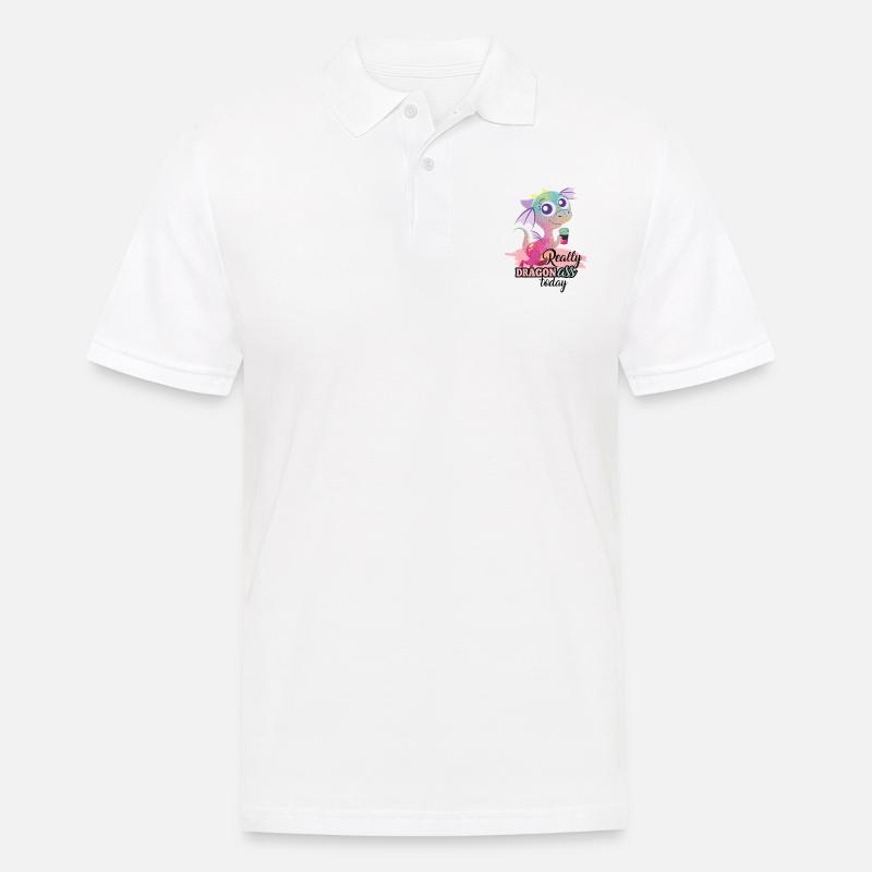 REALLY DRAGON - Männer Poloshirt - Weiß