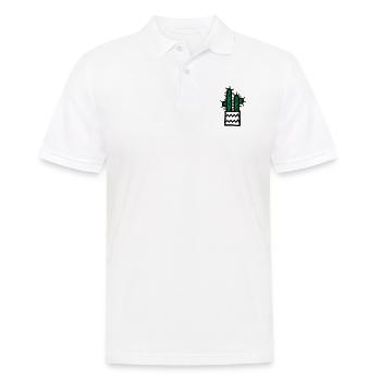 Kaktus im Topf - V2 - Männer Poloshirt - Weiß - Vorne - Kai (181cm)