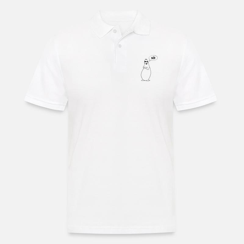 Nö ! Comic - Figur / lustige Geschenkidee - Männer Poloshirt - Weiß