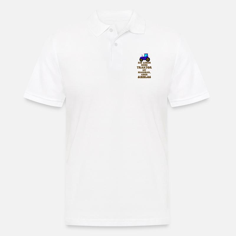 Traktor Leben - Männer Poloshirt - Weiß