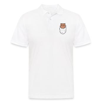 Cat in Bag Chest Bag Cat Gift - Men's Polo Shirt - white - Front - Kai (181cm)
