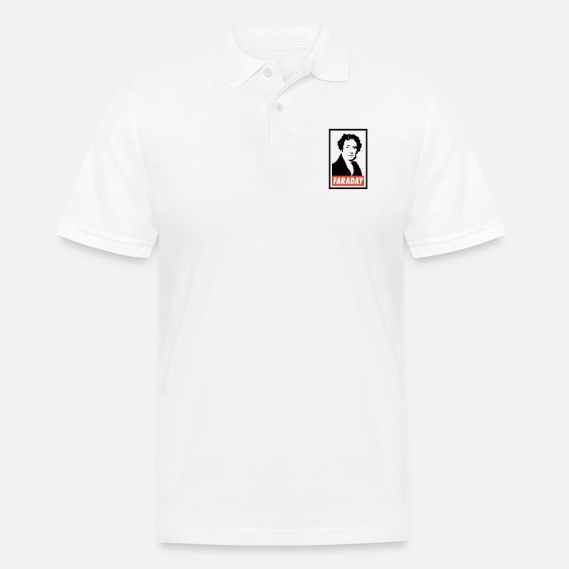 Michael Faraday - Männer Poloshirt - Weiß