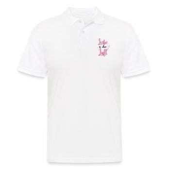 "Liebe in der Luft" Valentinstagsdesign für Paare - Männer Poloshirt - Weiß - Vorne - Kai (181cm)