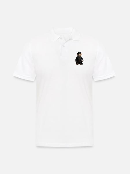 Plush bear in black tailcoat - Men's Polo Shirt - white